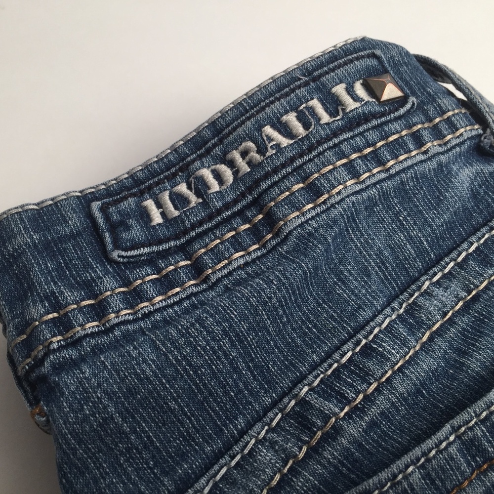 Womans Hydraulic Denim Jean Size 1/2 Skinny Blue